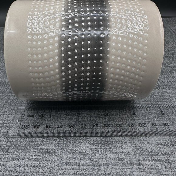 Modern Zen Gray Black Stoneware Mug Textured Dots Ombre - Picture 7 of 9